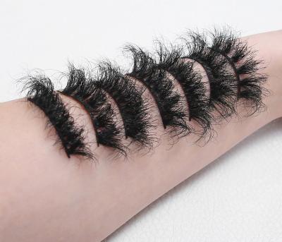 China Long Full Strip Natural 5D Mink Eyelashes Luxury Mink Lashes Private Label Stripe Cotton Fluffy 25mm for sale