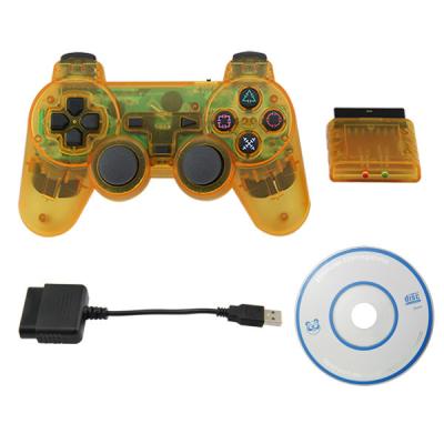 China Kristal Gele 3 in 1 Draadloze Bluetooth-Bedieningshendel voor PS2/PS3/PC-Controlemechanisme Gamepad voor PS2/PS3/PC-Spelconsole Te koop