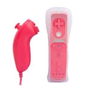 China Pink Color Wii U Motion Plus Controller , Nunchuck Controller For Nintendo Wii for sale