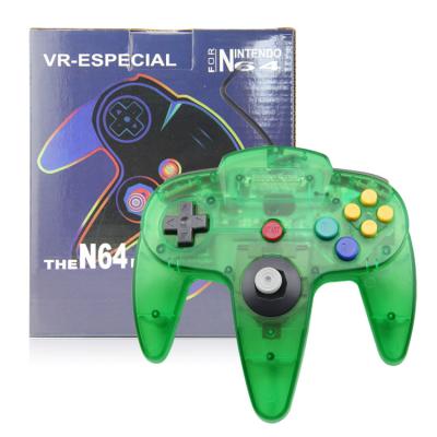 China Material plástico prendido do manche de Gamepad do controlador do jogo do verde N64 clássico claro à venda