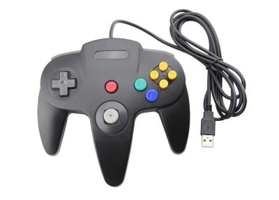 China N64 USB Video Game Controller PC , USB Controller Gamepad Black Color Long Lifespan for sale