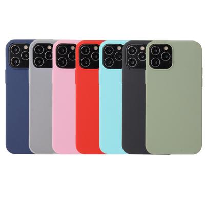 China 2021 Anti-drop Candy Color Matte Skin Soft Thin TPU Ultra Thin Silicone Cell Phone Fit Case For iPhone 12 13 Pro XS Max for sale