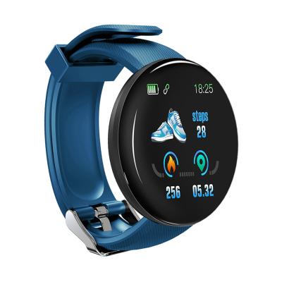 China Promotional Round Pressure Smartwatch D18 Smartwatch Sport Wrist Watch Fitness Tracker Waterproof 1.3 Inch Touch Screen Wristband for sale