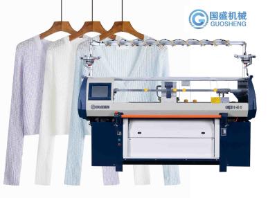 China Agulhas lisas automatizadas automáticas lisas da máquina de confecção de malhas da única camiseta do sistema que fazem malha o casaco de lã à venda