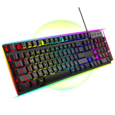 China Good Selling Cool Gamer 104 Keys Backlight USB Wired Gaming Keyboard Teclado Plug and Play Keyboard for sale