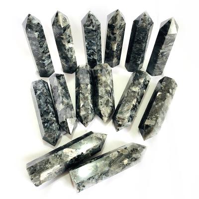 China Europe wholesale price hand healing crafts quartz lathe stone larvikite crystal point for sale