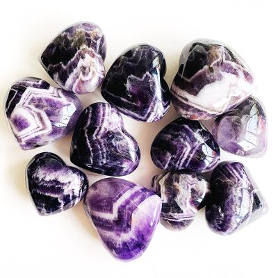 China Europe wholesale price healing energy lucky natural amethyst quartz crystal dream heart for sale