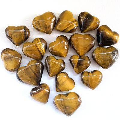 China Europe Wholesale Price Natural Crystal Quartz Carved Polished Stone Tiger Eye Stone Heart for sale