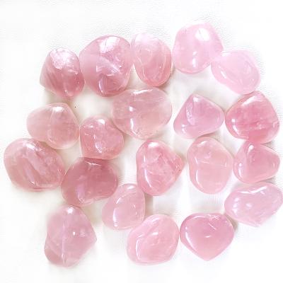 China Europe wholesale price natural healing carved polished pink crystal heart rose quartz heart for sale