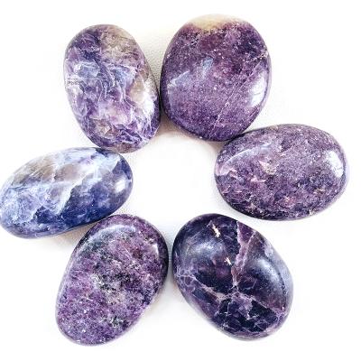 China Europe wholesale price natural healing quartz palms lepidolite crystal palms for sale