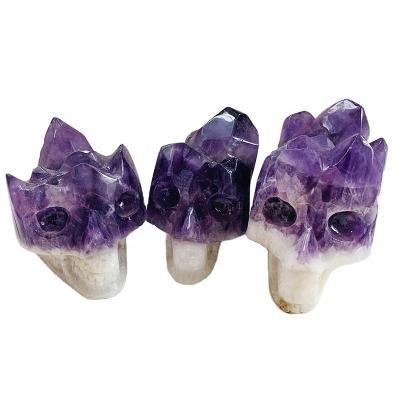 China Europe Wholesale Price Decoration Amethyst Group Natural Crystal Home Skulls for sale