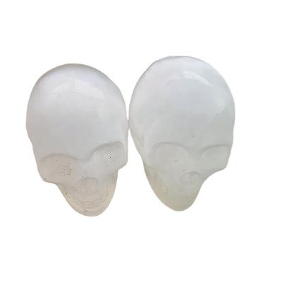 China High Quality Wholesale Price Natural Skulls Gypsum Crystal Carved Skulls From Europe for sale