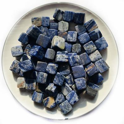 China Europe Natural Price Polished Gravel Chips Sodalite Crystal Tumbled Stone Cubes for sale