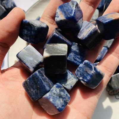 China Europe Natural Price Polished Gravel Chips Sodalite Crystal Tumbled Stone Cubes for sale