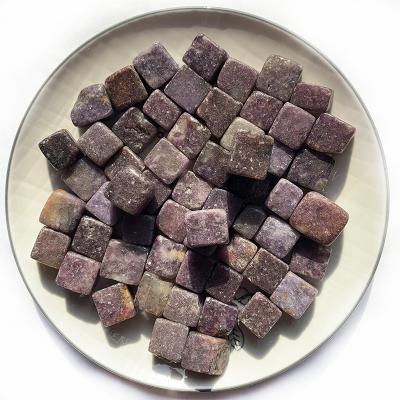 China Europe wholesale price natural crystal tumbled gravel chips stone lepidolite stone cubes for sale