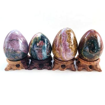 China Europe wholesale price natural egg cut and polished jasper ocean quartz for sale