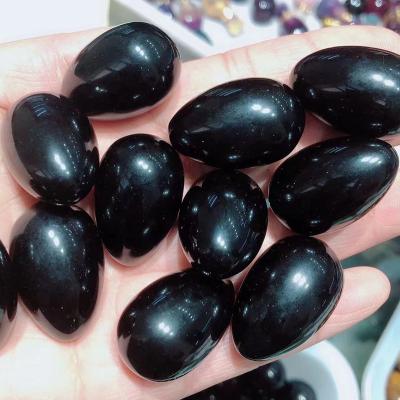 China Europe 3mm Crystal Therapy Gemstone Mixed Small Size Eggs Tiny Crystal Egg Tumbled Black Obsidian Egg for sale