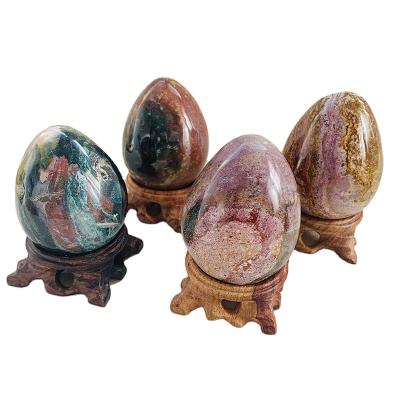 China Europe Crystal Jasper Egg High Quality Polished Ocean Jasper Egg for Decoration for sale