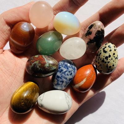 China Europe 3mm mixed crystal yoni eggs rose crystal quartz kegel egg exercise vaginal toys healing eggs for sale