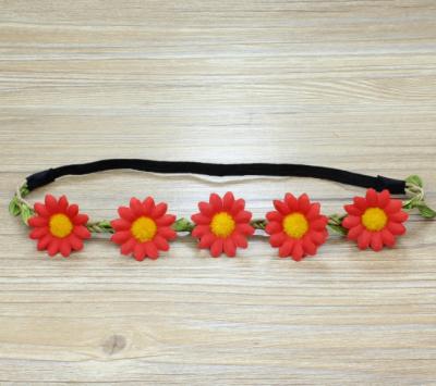 China 7 Color Sunflower Headband Girls Seaside Beach Flower Easy Adjustable Handmade Holiday Accessories for sale