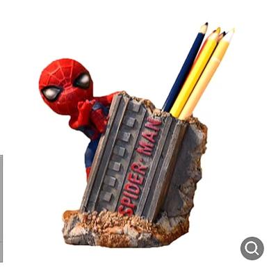 China Creative Cute Desktop Pen Holder Europe Spider Man Cartoon Fashion Desktop Decoration for sale