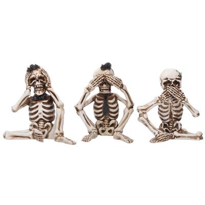 China New Europe Halloween Decoration Halloween Ghost Skeleton Three Sets Resin Props Haunted House Halloween Supplies for sale