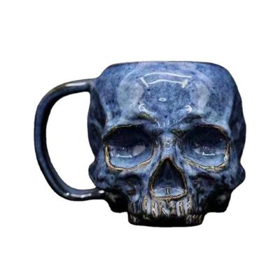 China Halloween Gift New Europe Style Trend Decoration Resin Skeleton Cup Home Decoration Resin Crafts for sale