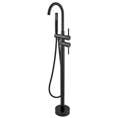 China With 2021 Black Modern Slide Bar Bath Faucet Standing High Flow With Hand Held Shower Mixer for sale