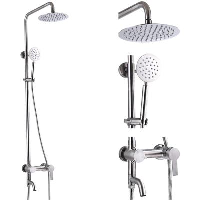 China With Slide Bar Shower Faucet Sets Stainless Steel System With Adjustable Handheld Rain Shower Head Shower Spray for sale