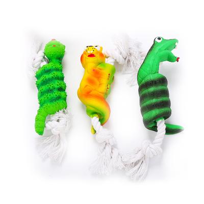 China Lifelike Snake Shape Natural Latex Dog Toys Funny Squeaky Pet Chewing Teeth Cleaning Toy for sale