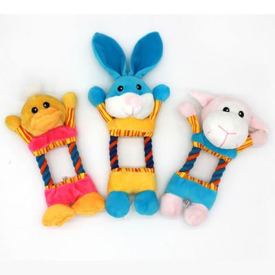 China Duck Rabbit Monkey Dog Plush Stuffed Cute Viable Toy Squeaky Toy For Dog for sale