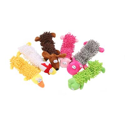 China Viable Plush Toy Multiple Shape Squeaky Mop Cloth Cartoon Dog Toy For Dog for sale