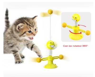 China 2020 Viable The Cat's Latest Riddle Stick Toys Elastic Spring Cat Toy With Suction Cup for sale