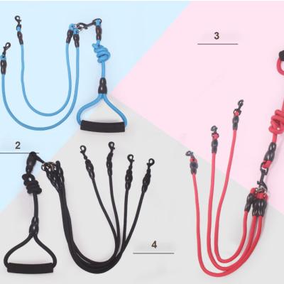 China Detachable 2 3 4 Way Dog Coupler Braid Dog Leash No Tangle Pet Leash for sale