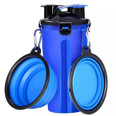 China Sustainable 2 In 1 Multi Function Dog Travel Water Bottles With Collapsible Bowls for sale