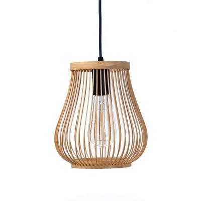 China Modern Woven Bamboo Rattan Pendant Lamp Hanging Handmade Chandelier For Dining Room Kitchen Corridor for sale