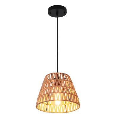 China Modern Woven Pendant Light Chandelier For Rustic Kitchen Farmhouse Rattan Hanging Lamp for sale