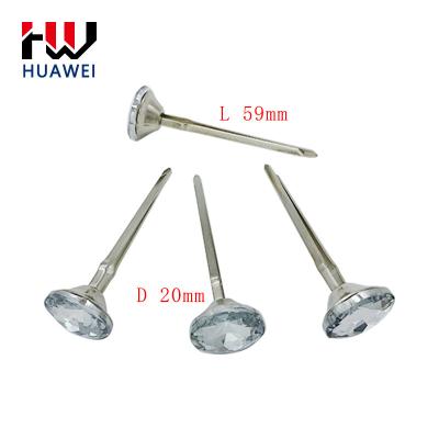 China Crystal Nail Pull Long Hilt Buckle Sofa Button Soft Bag Metal Pull Ring Background Sofa Bedside Curtain for sale