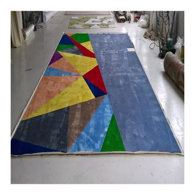 China Stain Resistant Different Size Bright Colorful Customized Pattern Casino Mat Tile for sale