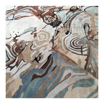 China Anti-skid; Eco-friendly Abstract Luxury Wool Chinese New Zealand Style Hand Tufted Carpet For Living Room for sale