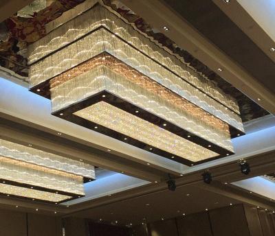 China Modern ETL Certified Square Shape Ballroom Chandelier LED Acrylic Decorative Chandelier for sale