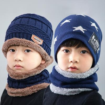 China High Quality COMMON COMMON Kids Girls Baby Boy Fashion Winter Warm Knit Hats And Scarf Set for sale