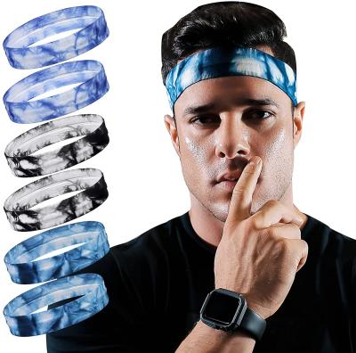 China Sporty Elastic Elastic Absorbent Sweat Bands Yoga Fitness Headband Running Sports Hair Bands Basketball Gym Stretch Hair Wrap Brace for sale