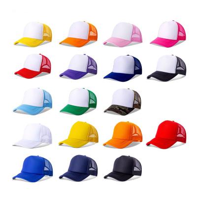 China Hip Hop COMMON Wholesale Blank Logo Print Dad Baseball Foam Mesh Cap Trucker Hat With Joint Custom Logo Gorras Rope for sale