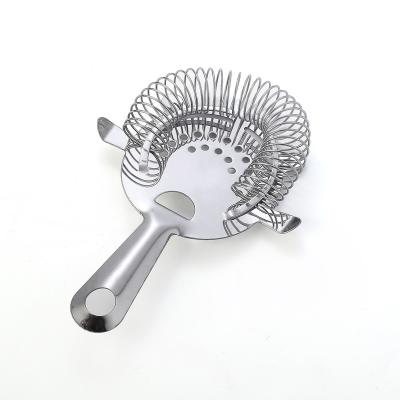 China Viable Stainless Steel Bar Cocktail Ice Strainer Metal Mesh Wire Spring Filter for sale