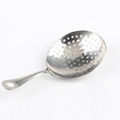 China Viable Wholesale Stainless Steel Bar Tool Cocktail Ice Strainer Julep Filter for sale