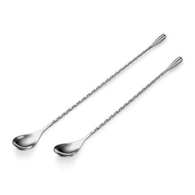 China Viable Custom Factory Stainless Steel Cocktail Bar Stirrer Mixing Spoon for sale