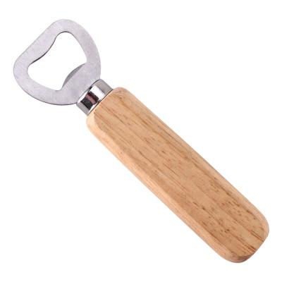 China Sustainable Wholesale Volume Customized Wooden Handle Beer Bottle Opener With Your Own Logo for sale