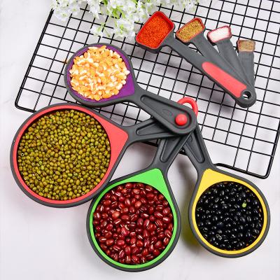 China Viable Silicone 8pcs Collapsible Cooking Tools Measuring Cups And Spoons Set for sale