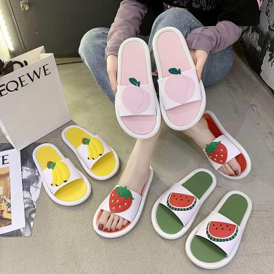 China Fashion Trend Fruit Slippers Summer Bathroom Slippers Non-slip Thick Bottom Cartoon Bath Shower Slippers Indoor Outdoor Women for sale